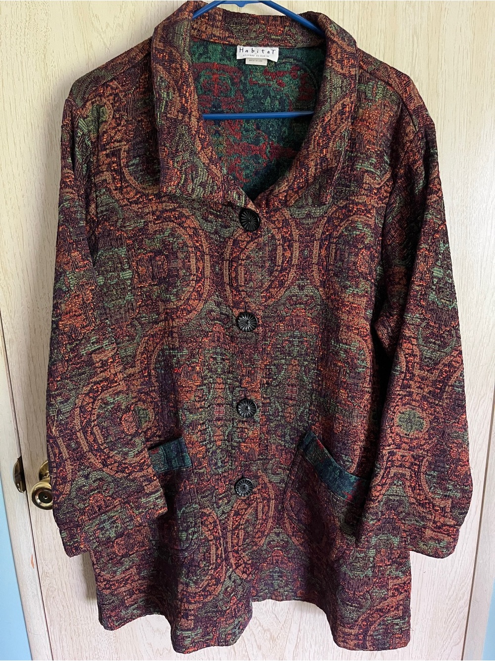 Habitat Clothes To Live In Tapestry Swing Blazer Jacket Womens Multicolor Sz XL